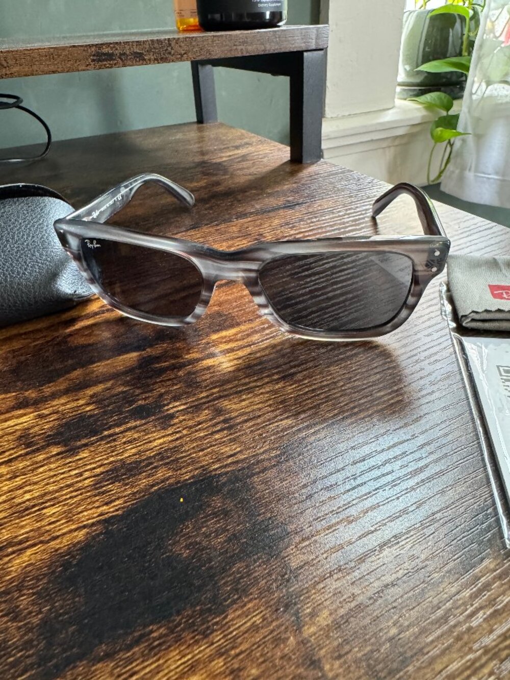 Ray Ban Mr Burbank Sunglasses - RB2283 - Striped Gray / Blue